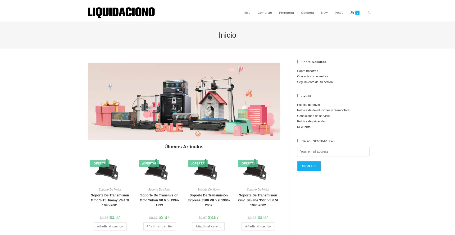 Website screenshot of Liquidacionoficina.com