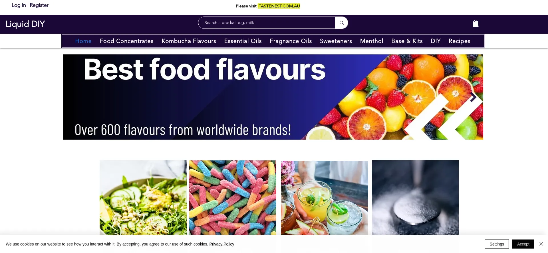 Website screenshot of Liquiddiy.com.au