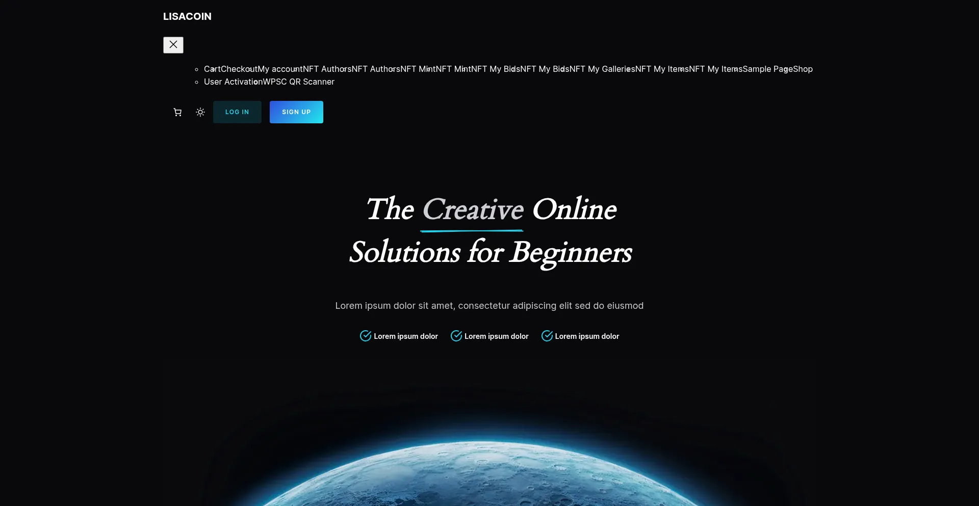Website screenshot of Lisacoin.net