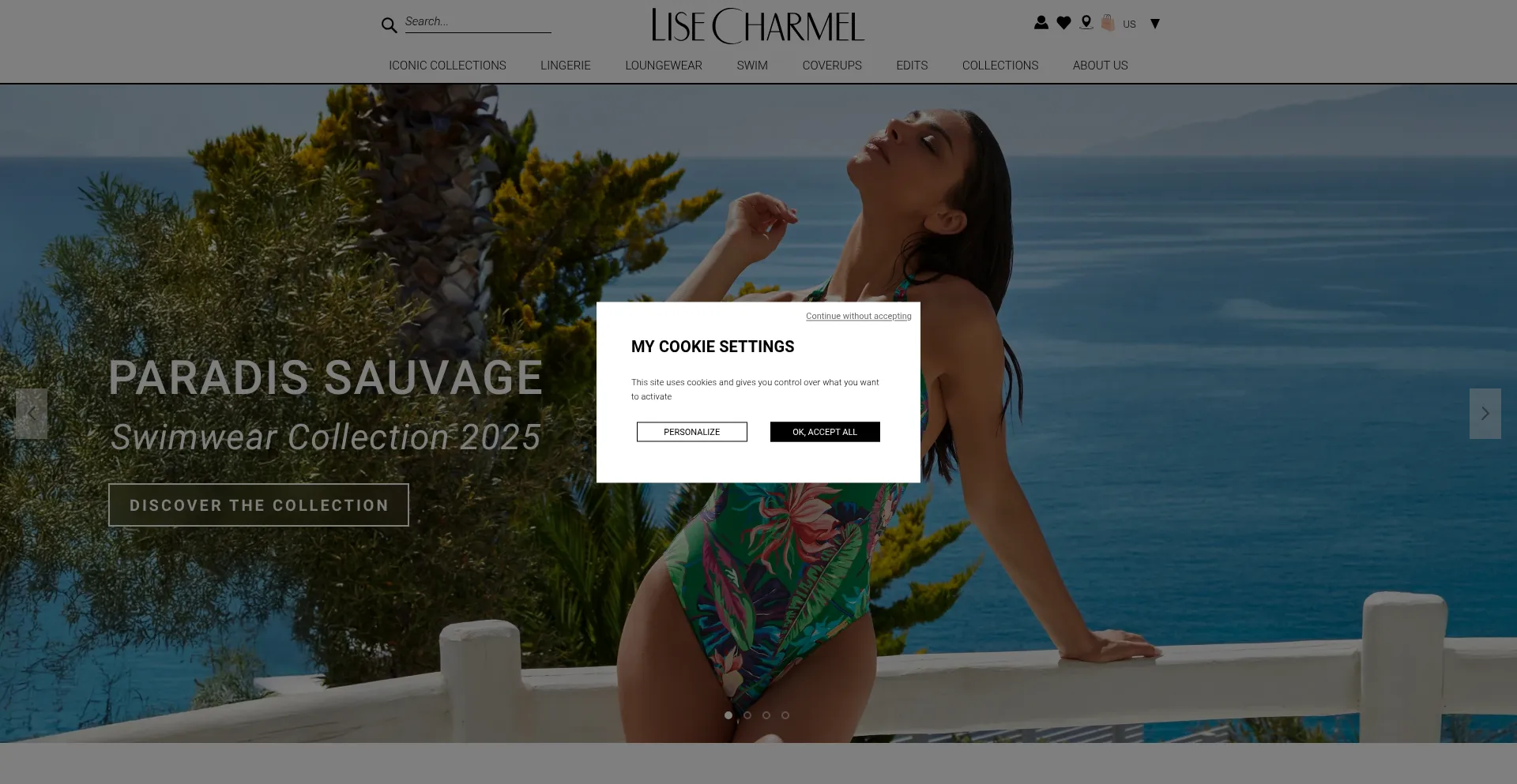Website screenshot of Lisecharmel.com