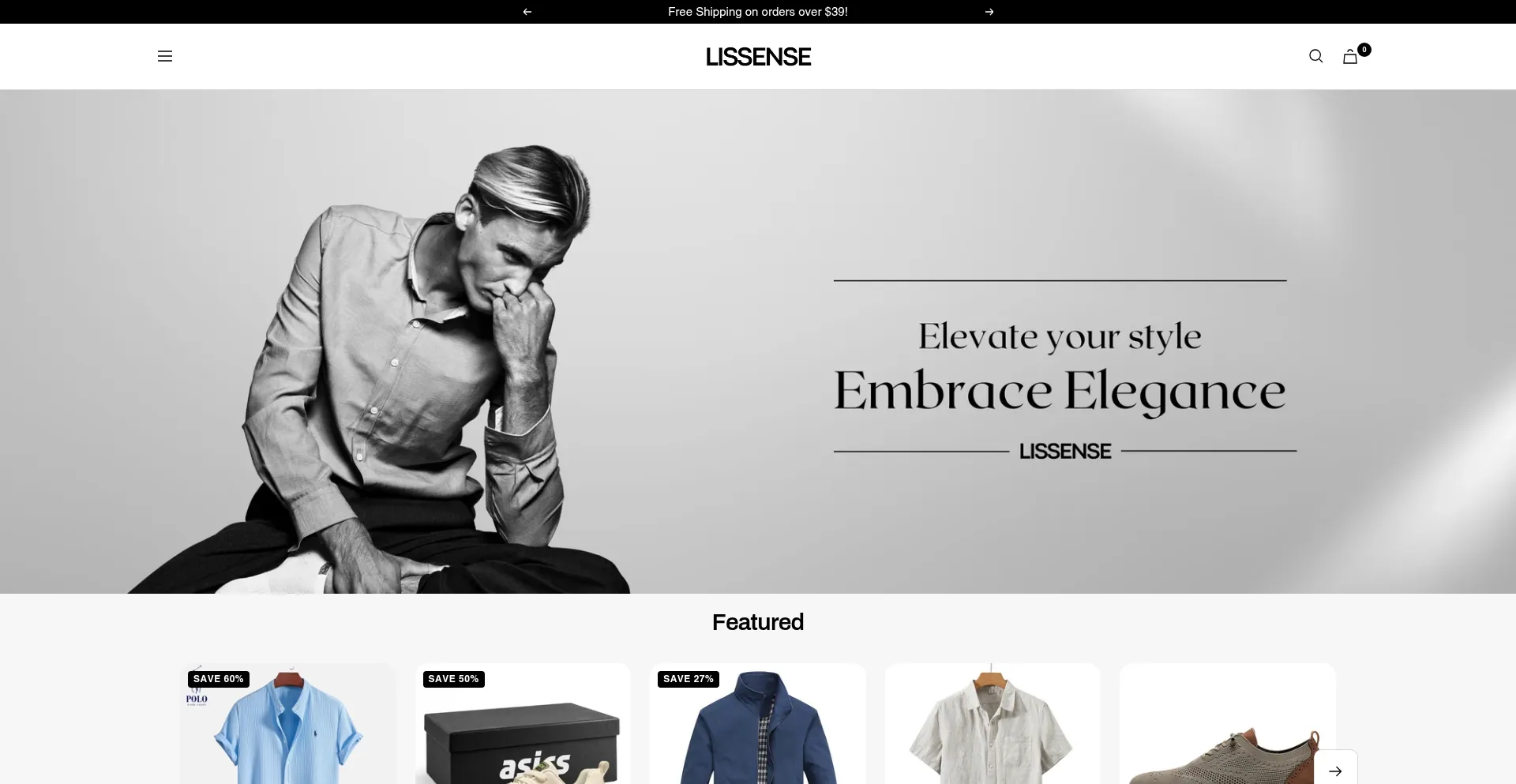 Website screenshot of Lissense.com