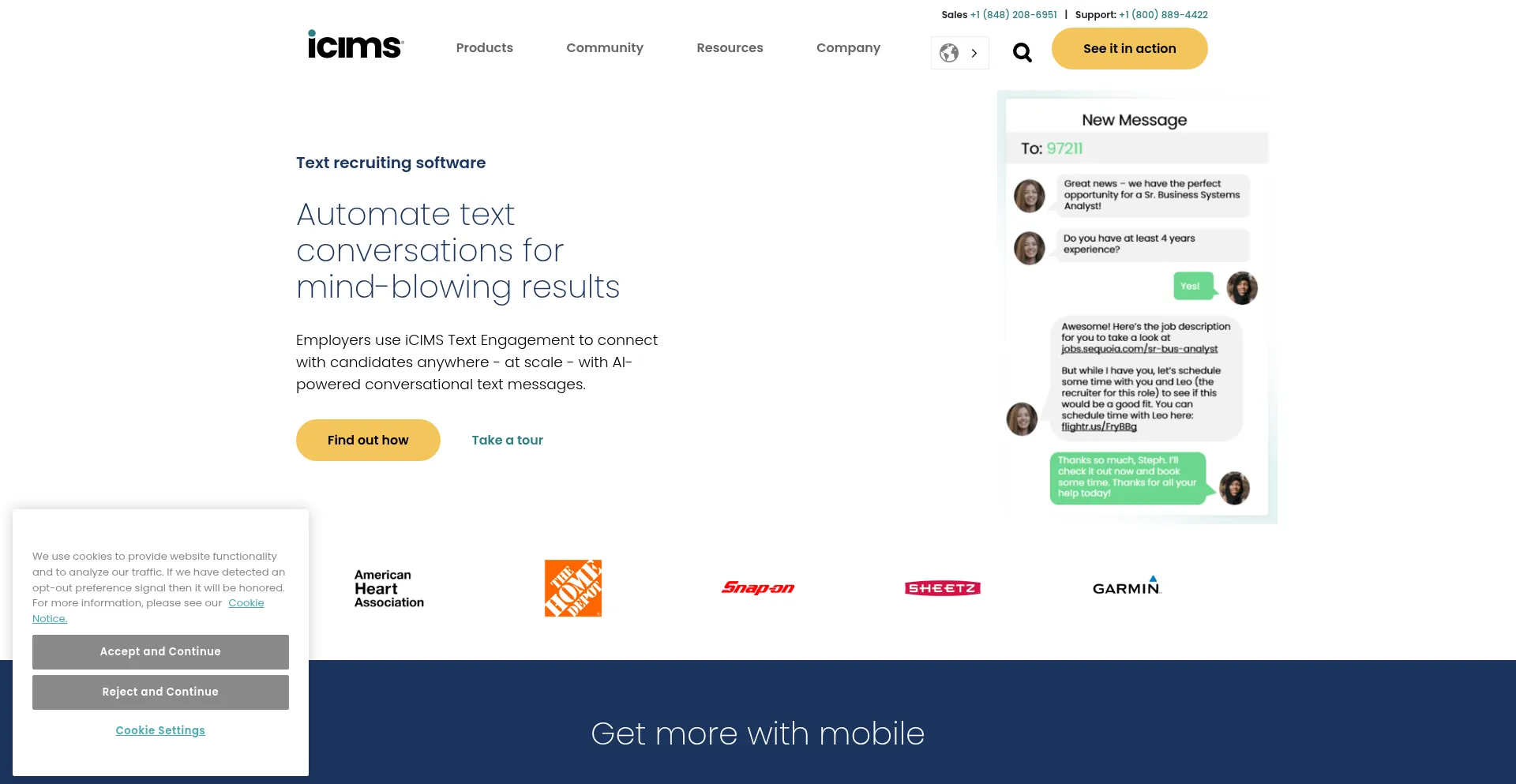 Website screenshot of Listsms.com