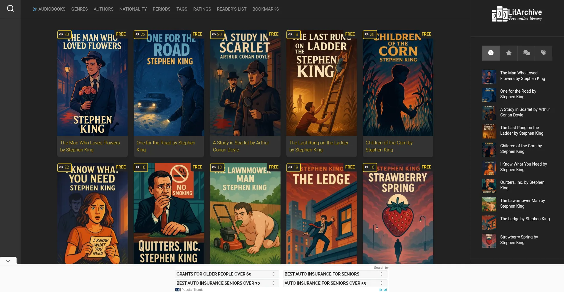 Website screenshot of Litarchive.online