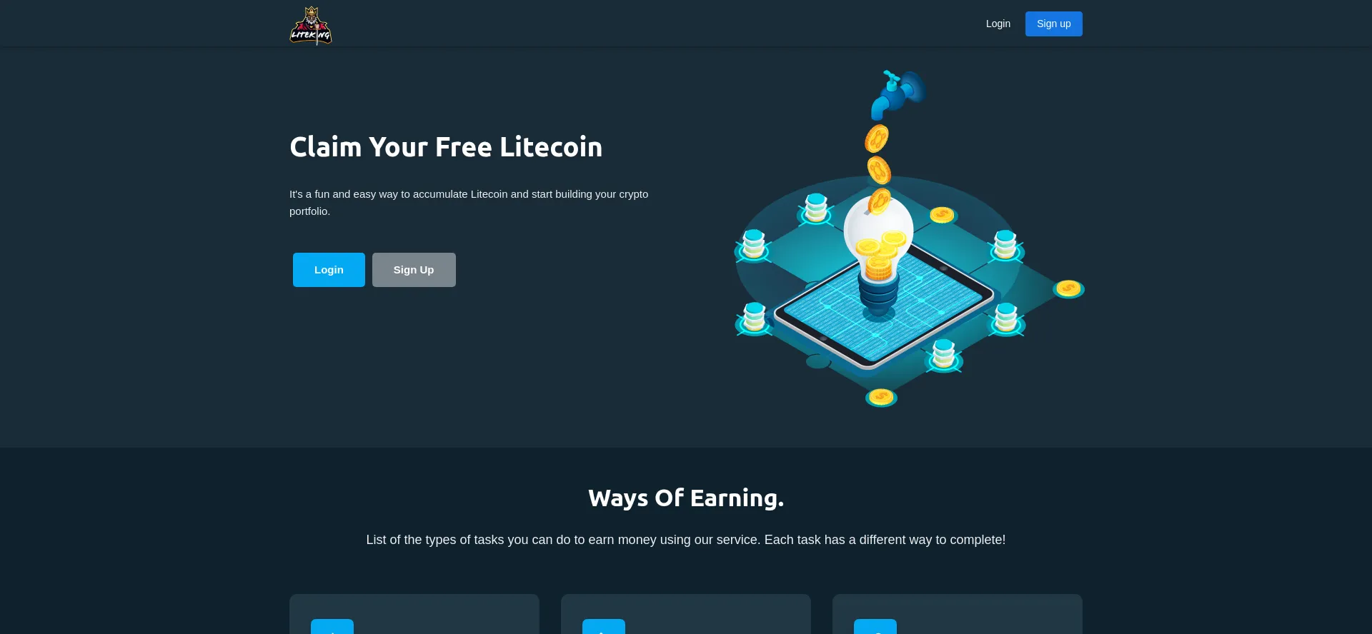 Website screenshot of Liteking.io