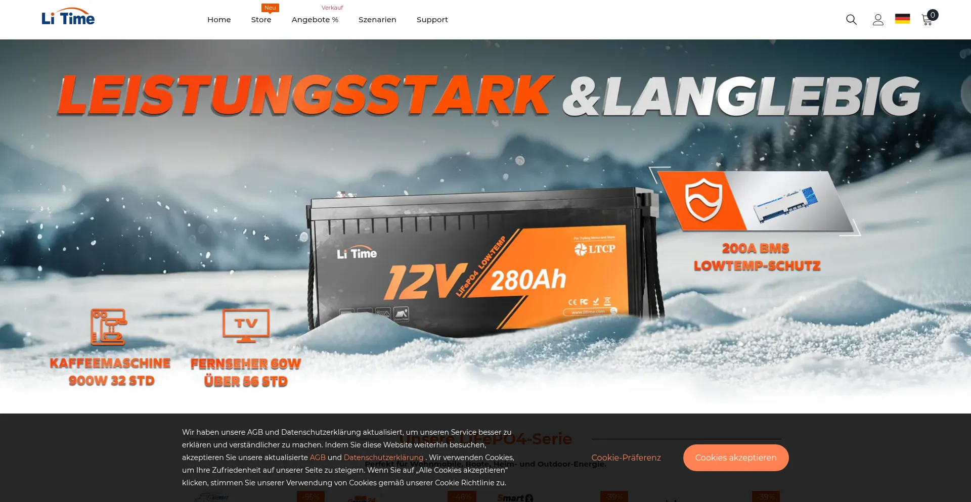 Website screenshot of Litime.de