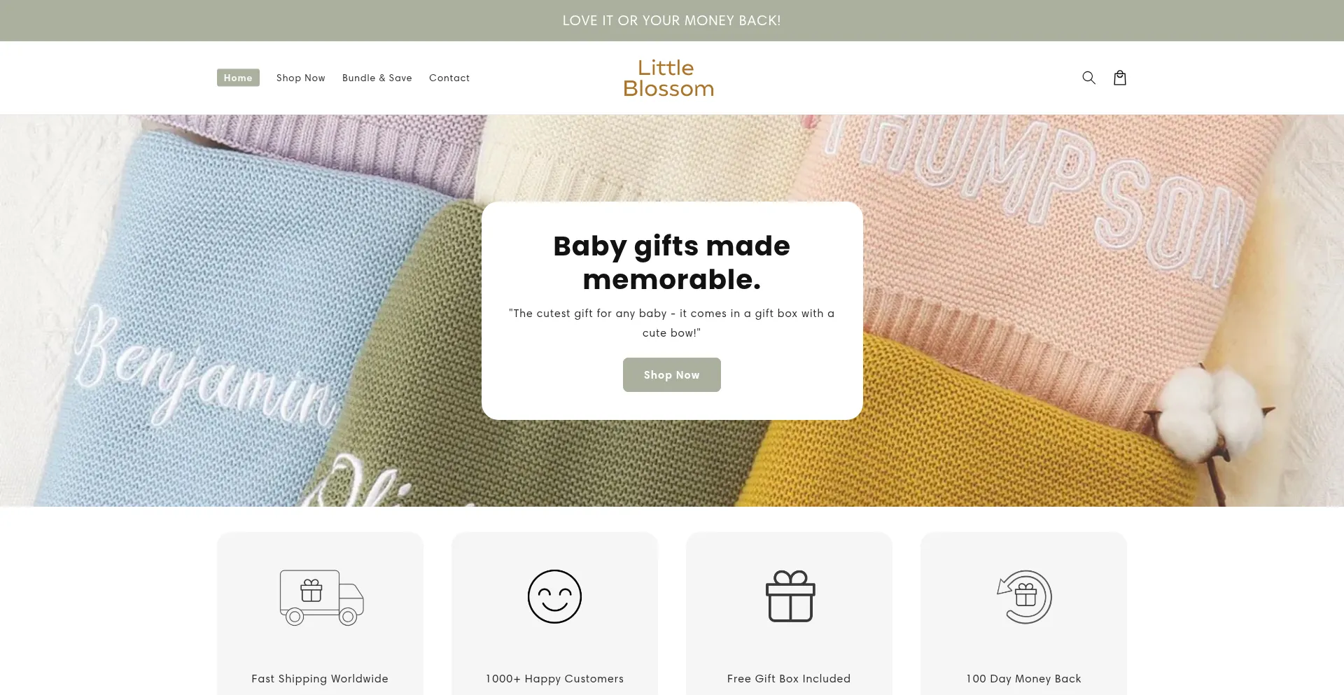 Website screenshot of Littleblossombaby.com