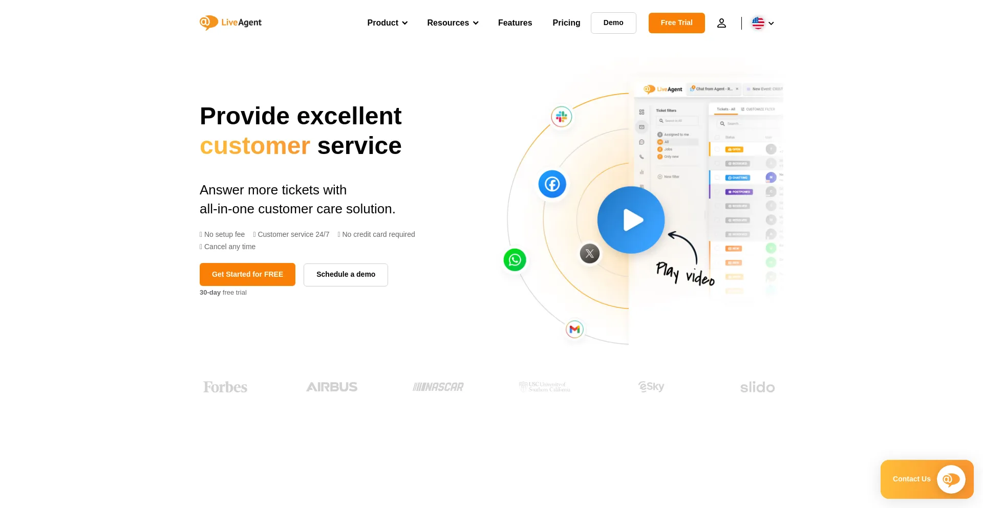 Website screenshot of Liveagent.com