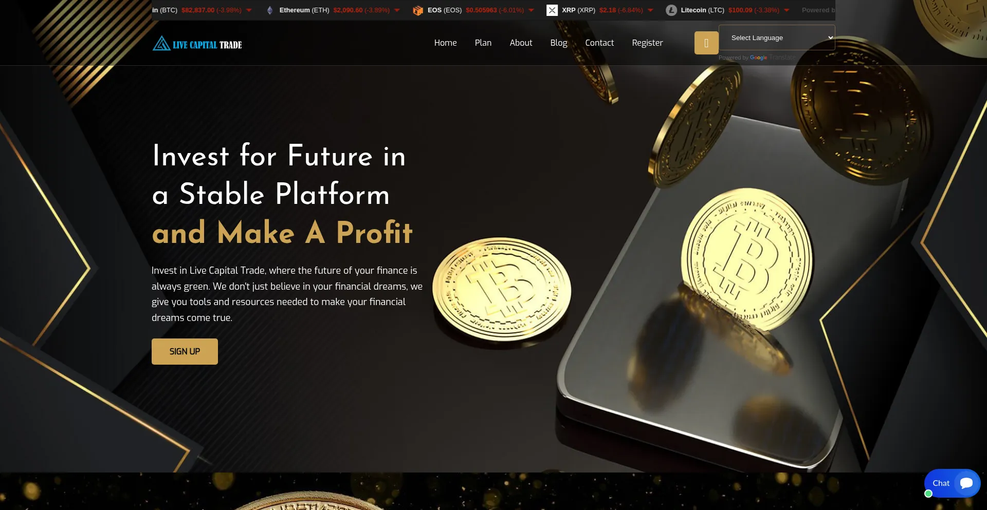 Website screenshot of Livecapitaltrad.com