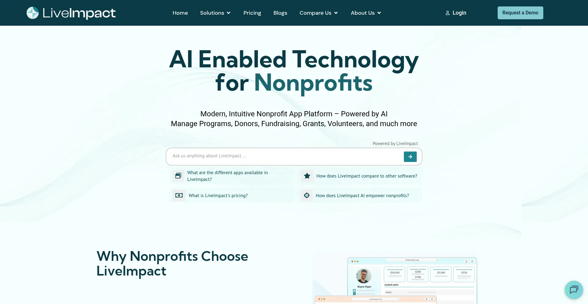 Website screenshot of Liveimpact.org