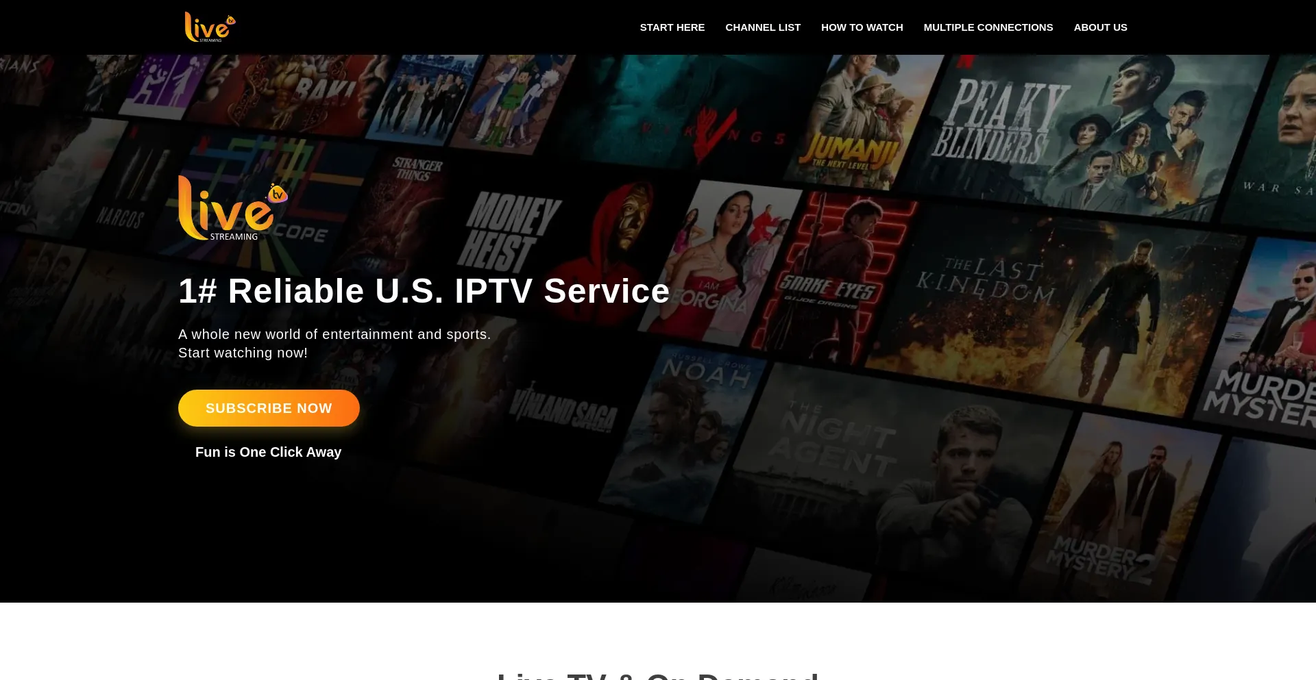 Website screenshot of Liveiptvus.com