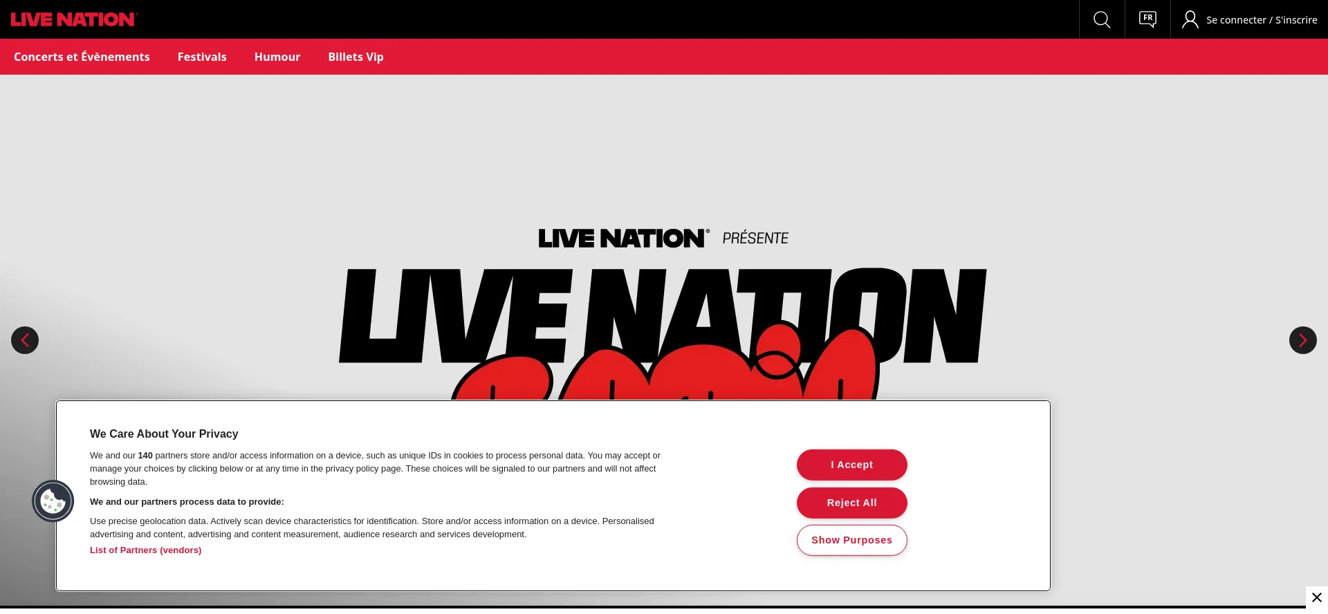 Livenation.fr Screenshot