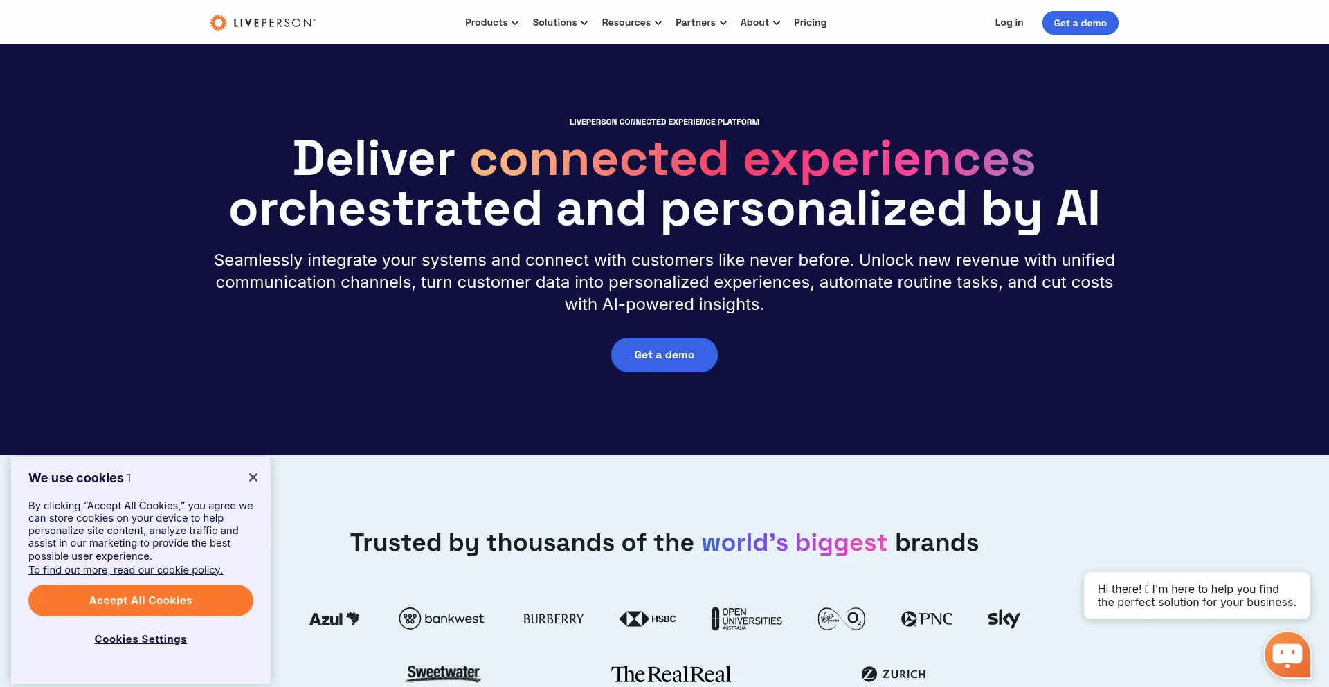 Website screenshot of Liveperson.net