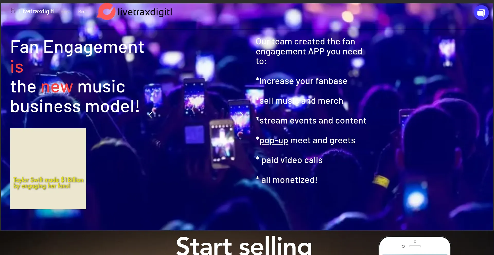 Website screenshot of Livetraxdigitl.com