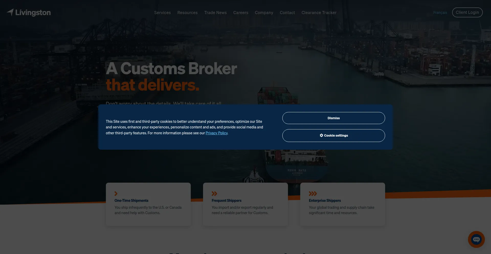 Website screenshot of Livingstonintl.com