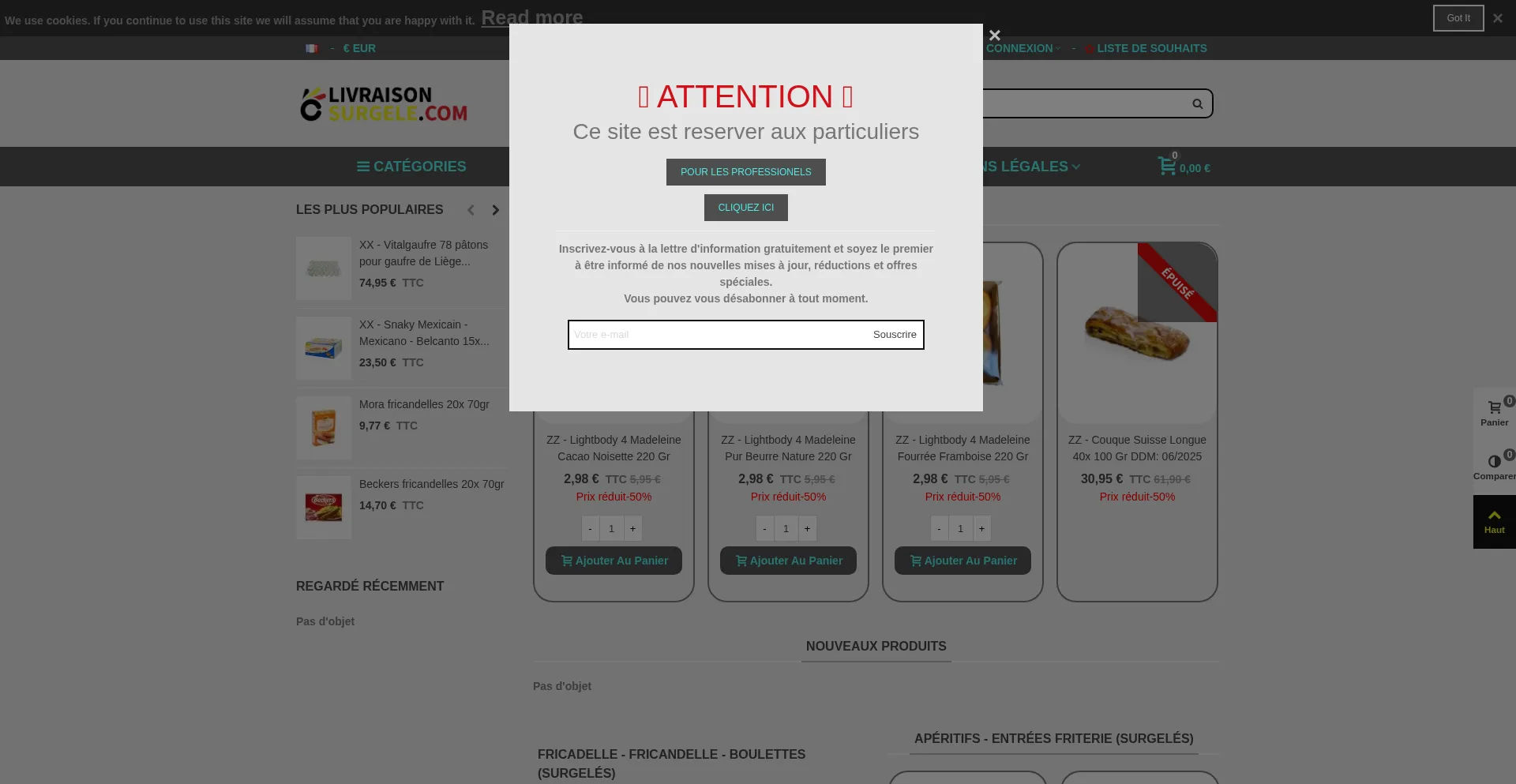 Website screenshot of Livraisonsurgele.com