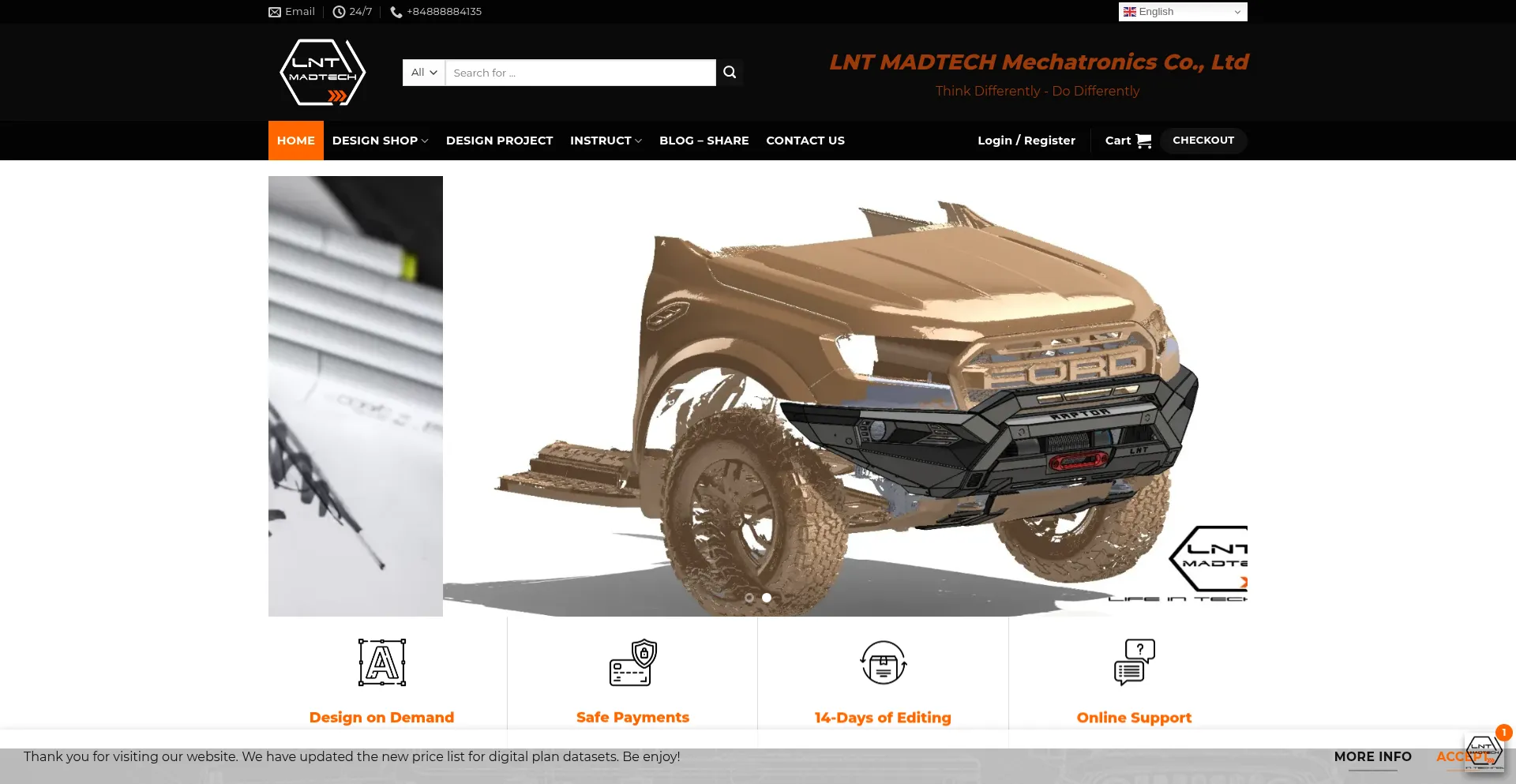 Website screenshot of Lntmadtech.asia