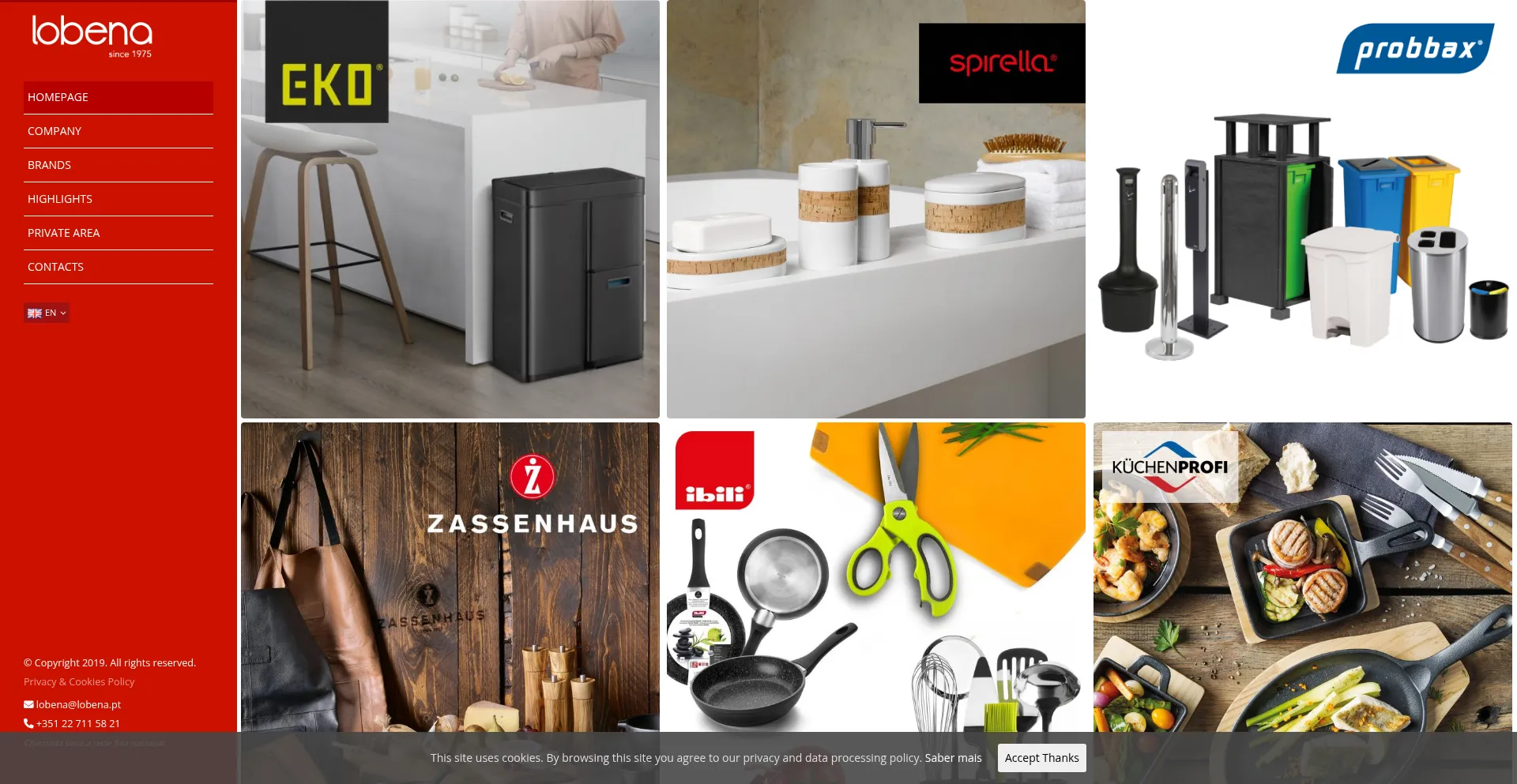 Website screenshot of Lobena.pt