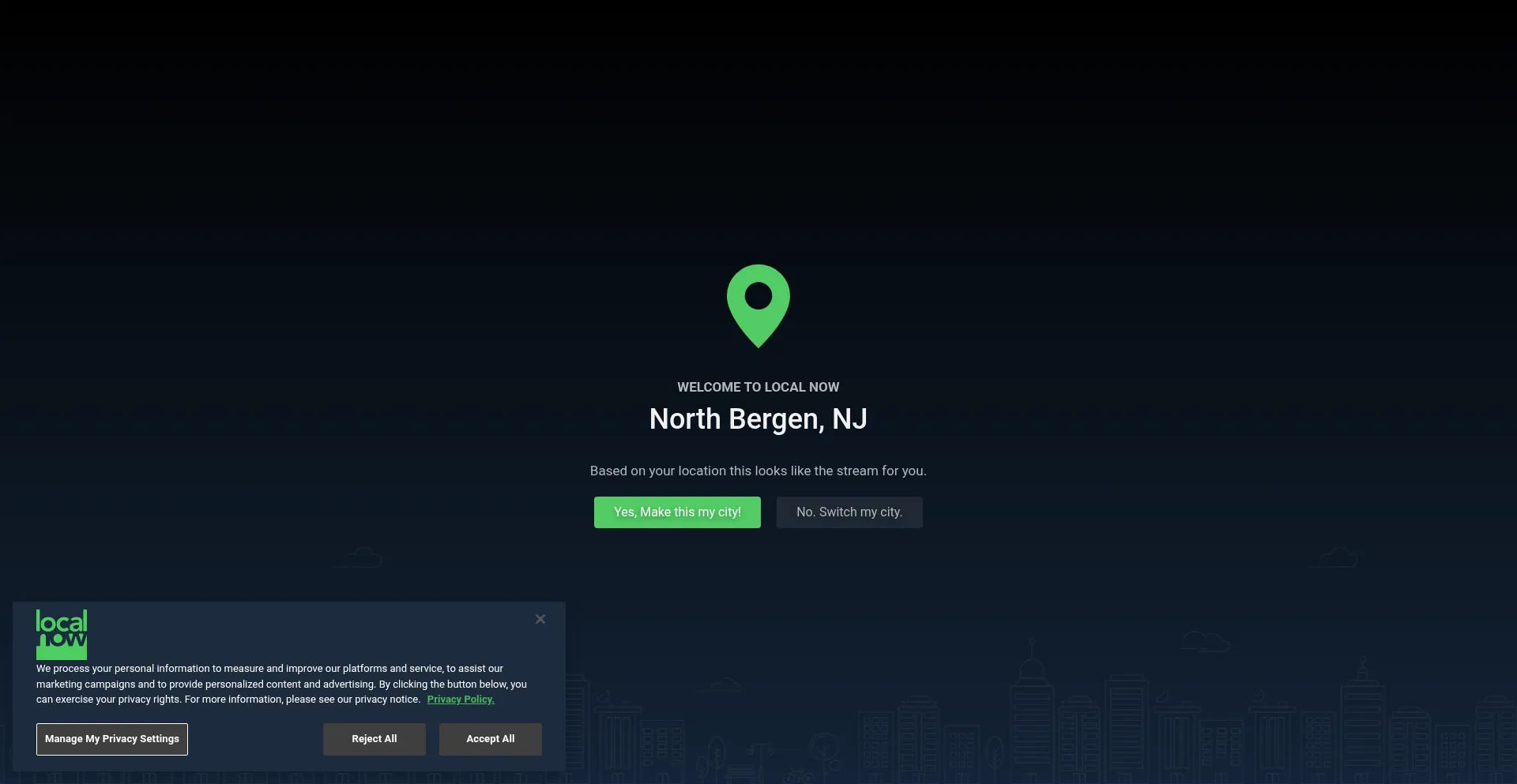 Website screenshot of Localnow.com