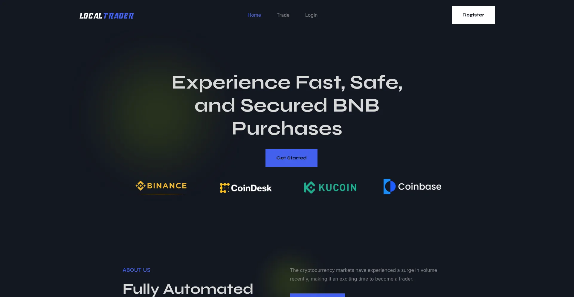 Website screenshot of Localtrader.shop
