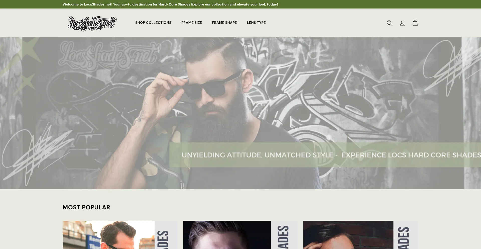 Website screenshot of Locsshades.net