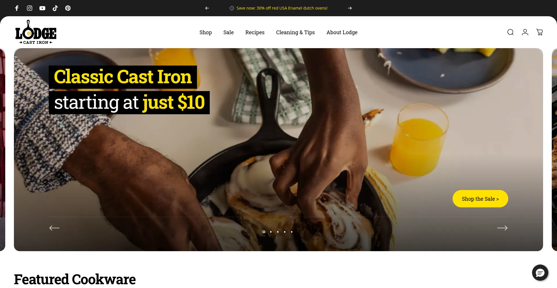 Website screenshot of Lodgecastiron.com