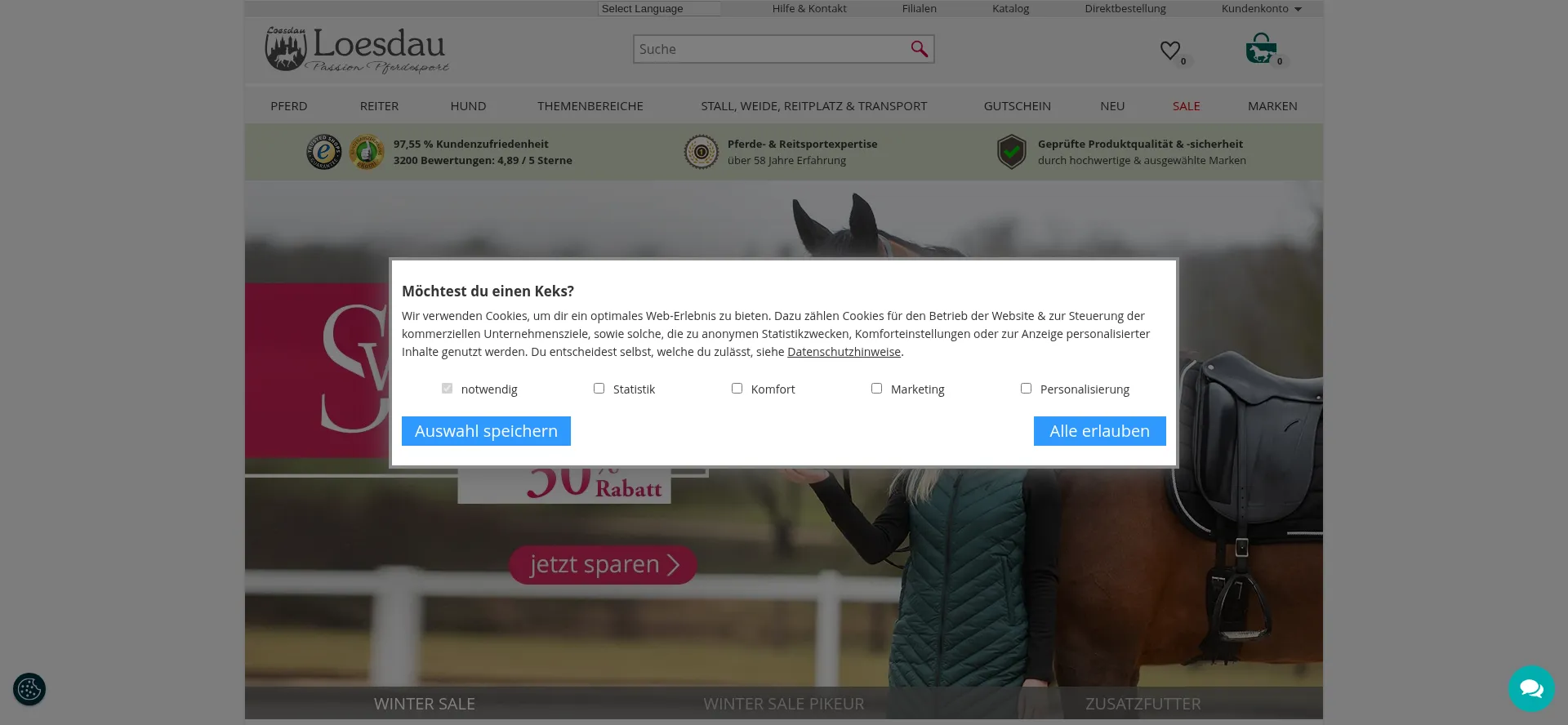 Website screenshot of Loesdau.de