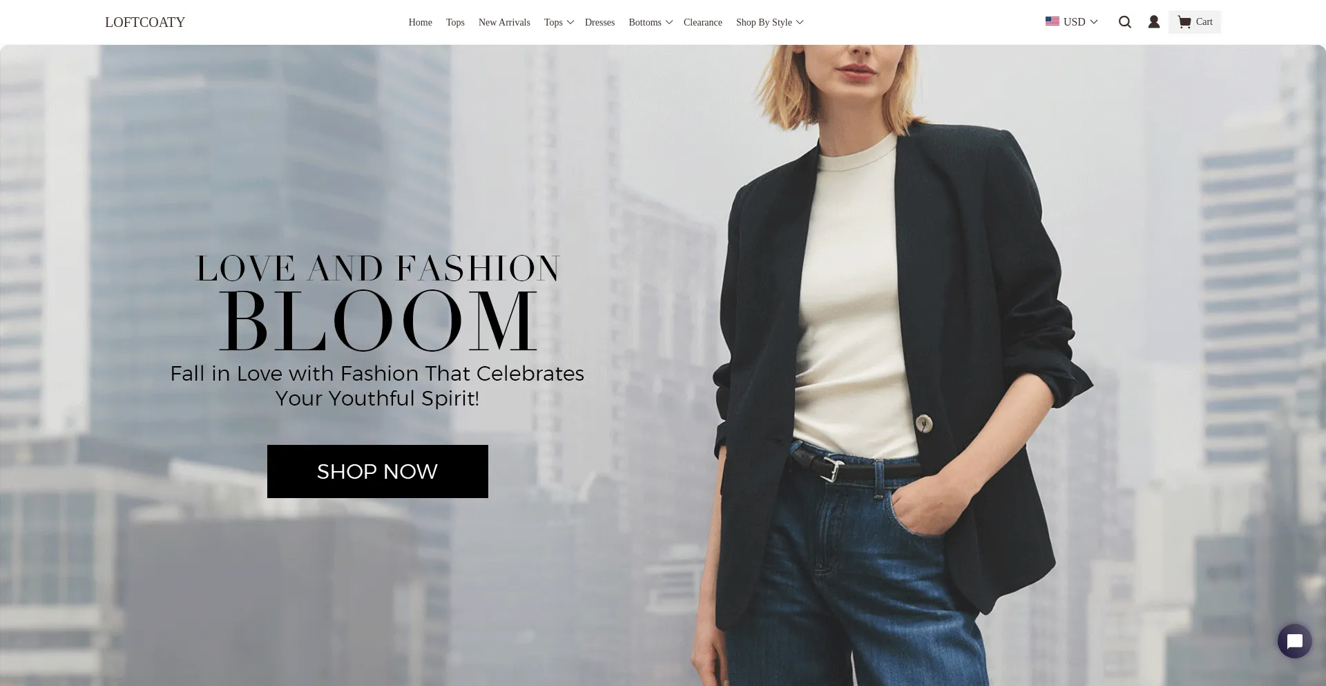 Website screenshot of Loftcoaty.com
