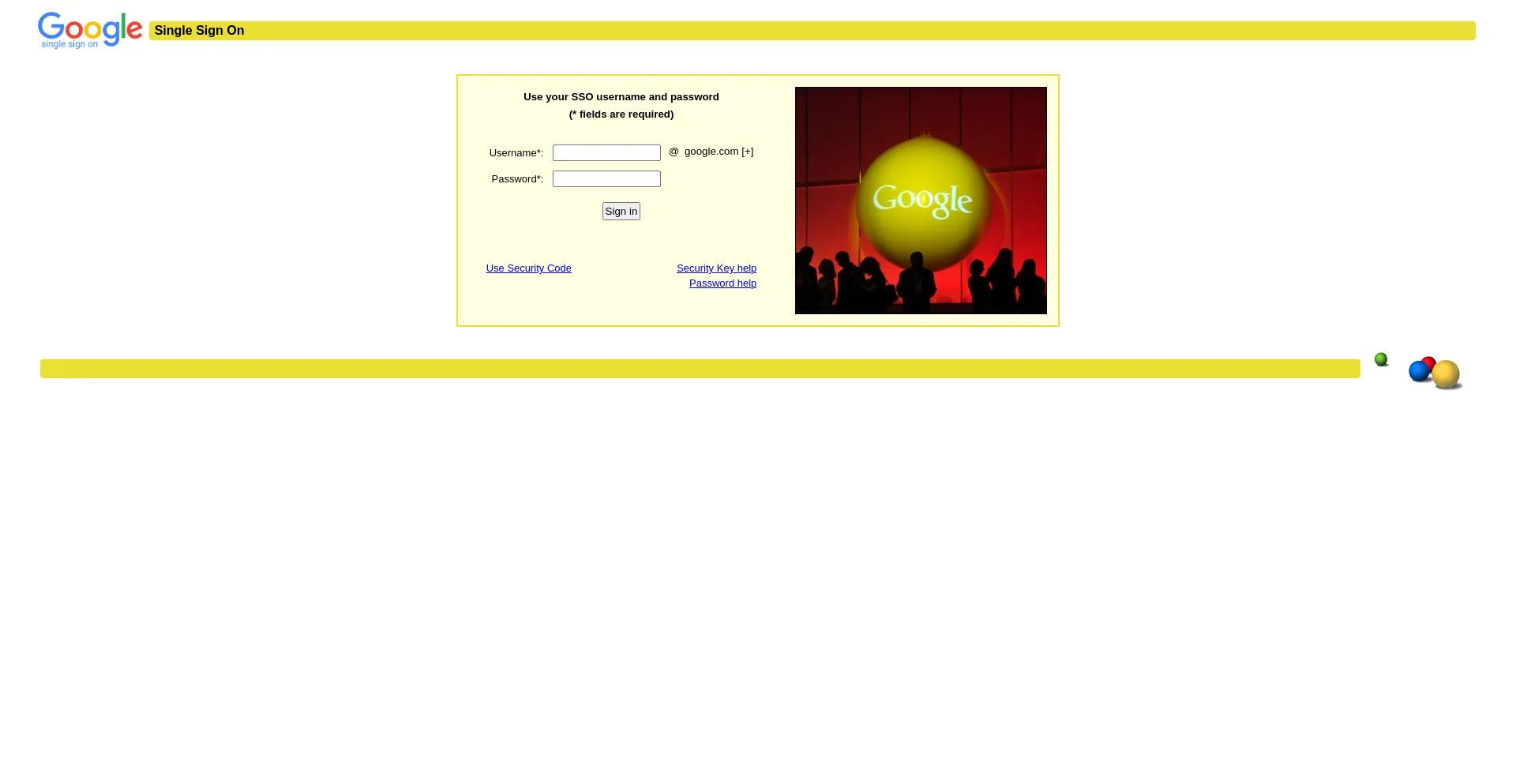 Website screenshot of Login.corp.google.com