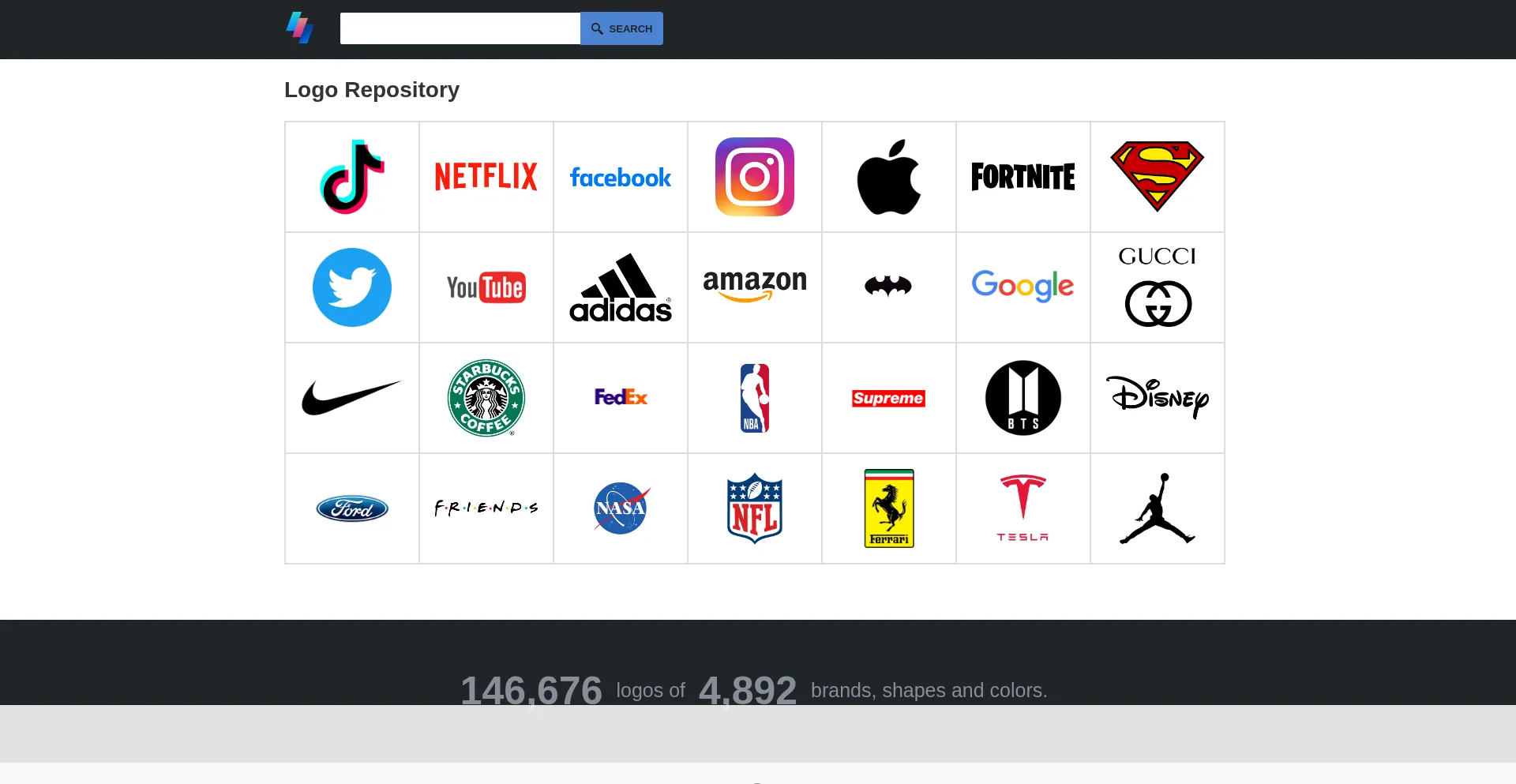 Website screenshot of Logodix.com