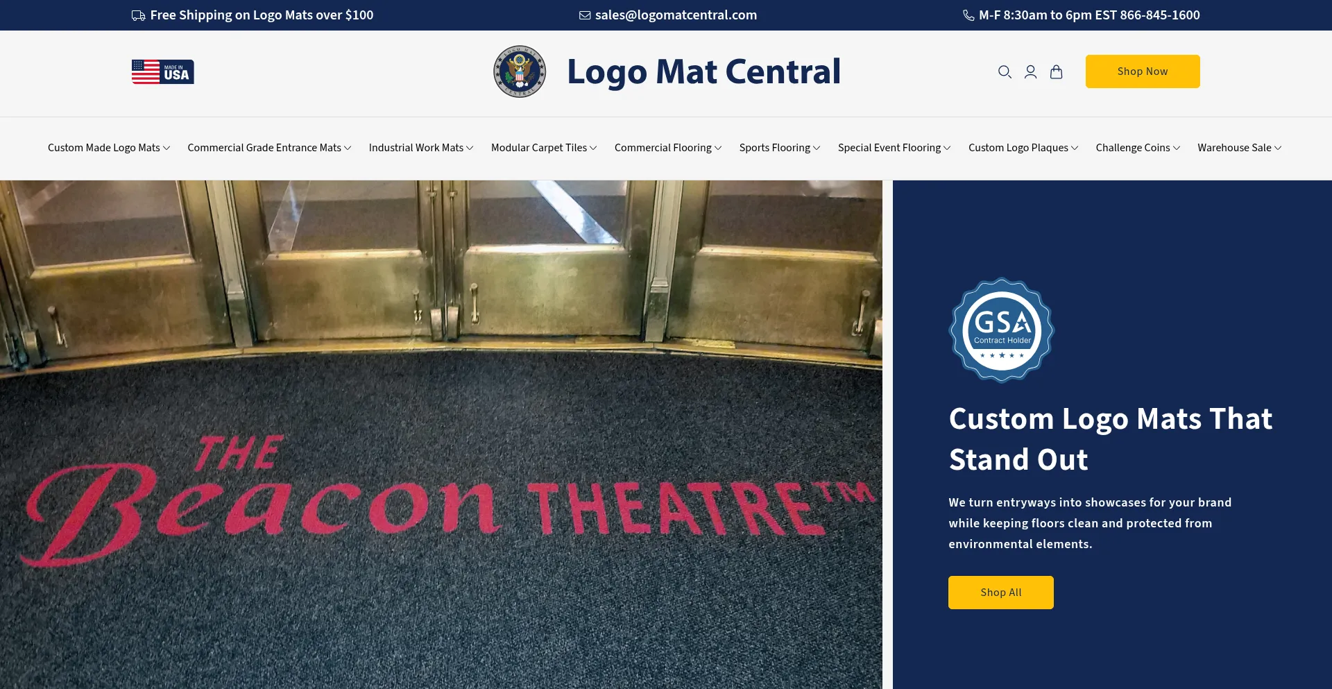 Website screenshot of Logomatcentral.com