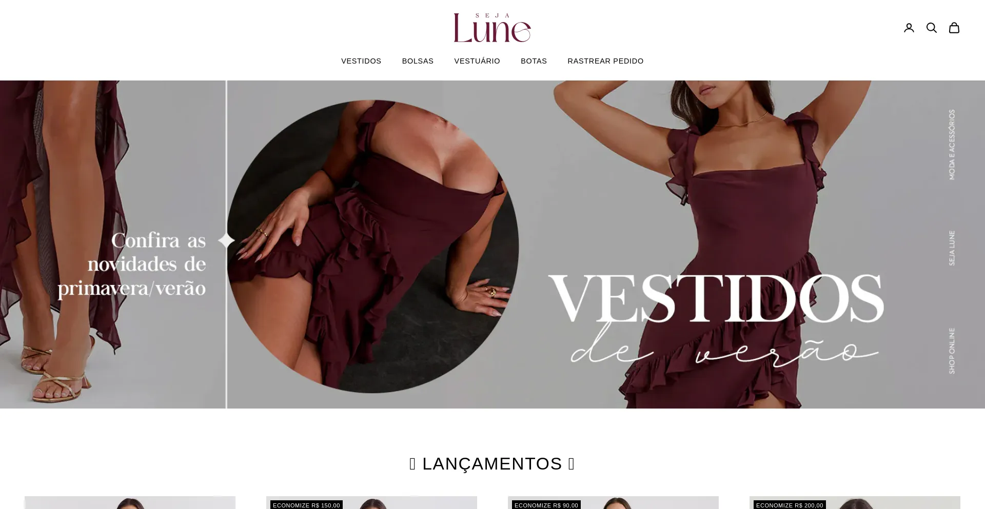 Website screenshot of Lojasejalune.com