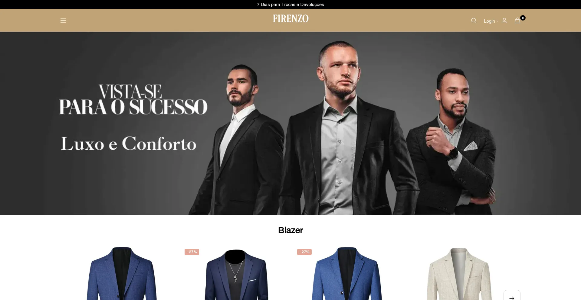 Website screenshot of Lojasfirenzo.com