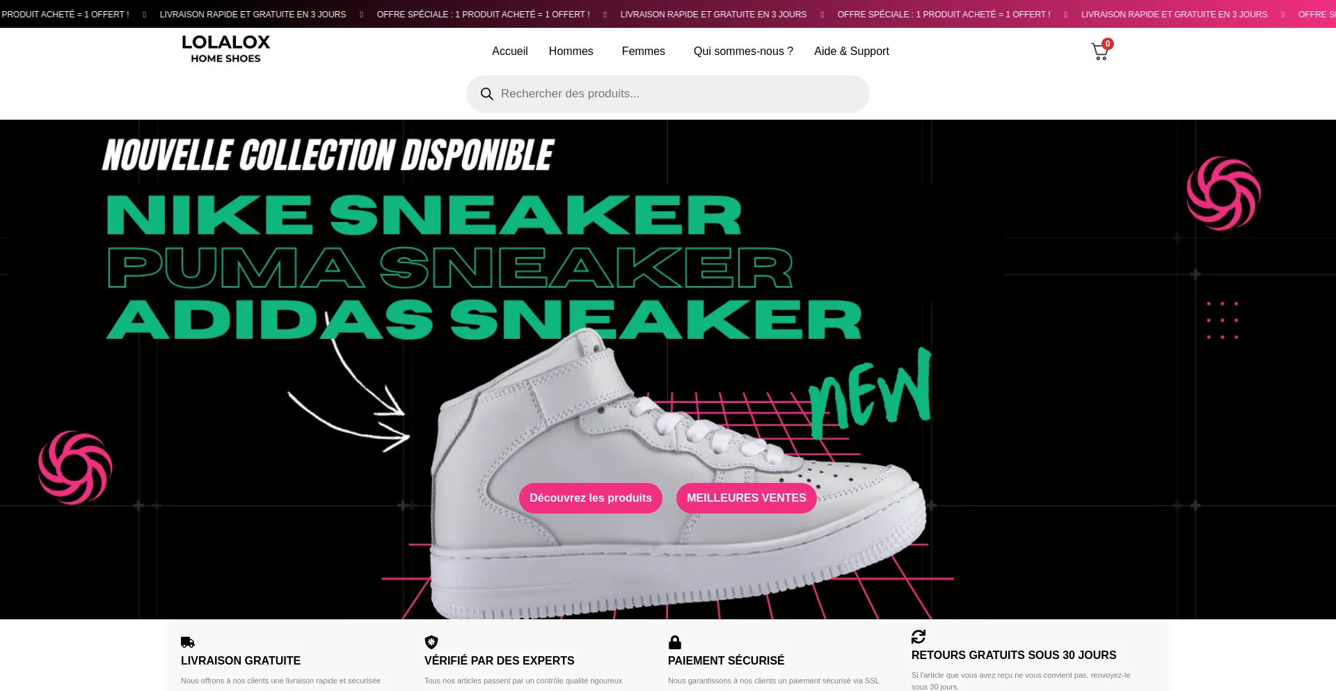 Website screenshot of Lolalox.shop