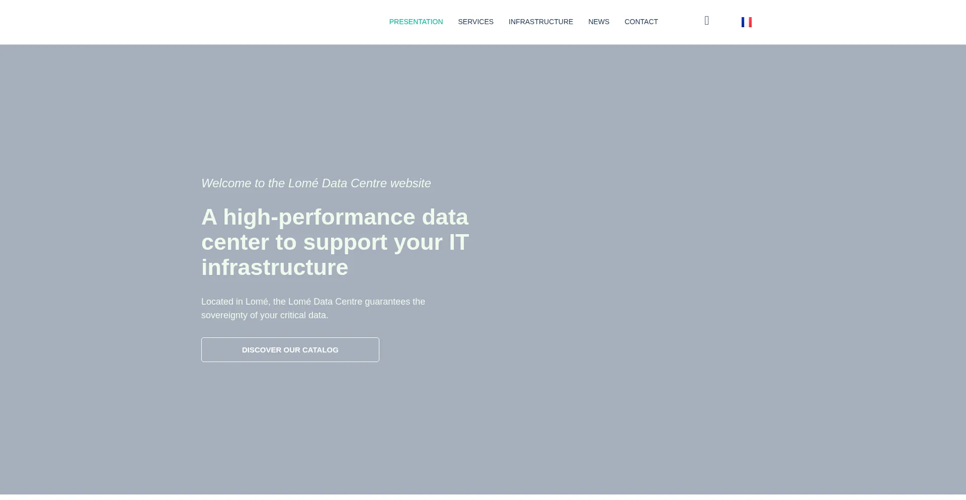 Website screenshot of Lomedatacentre.tg