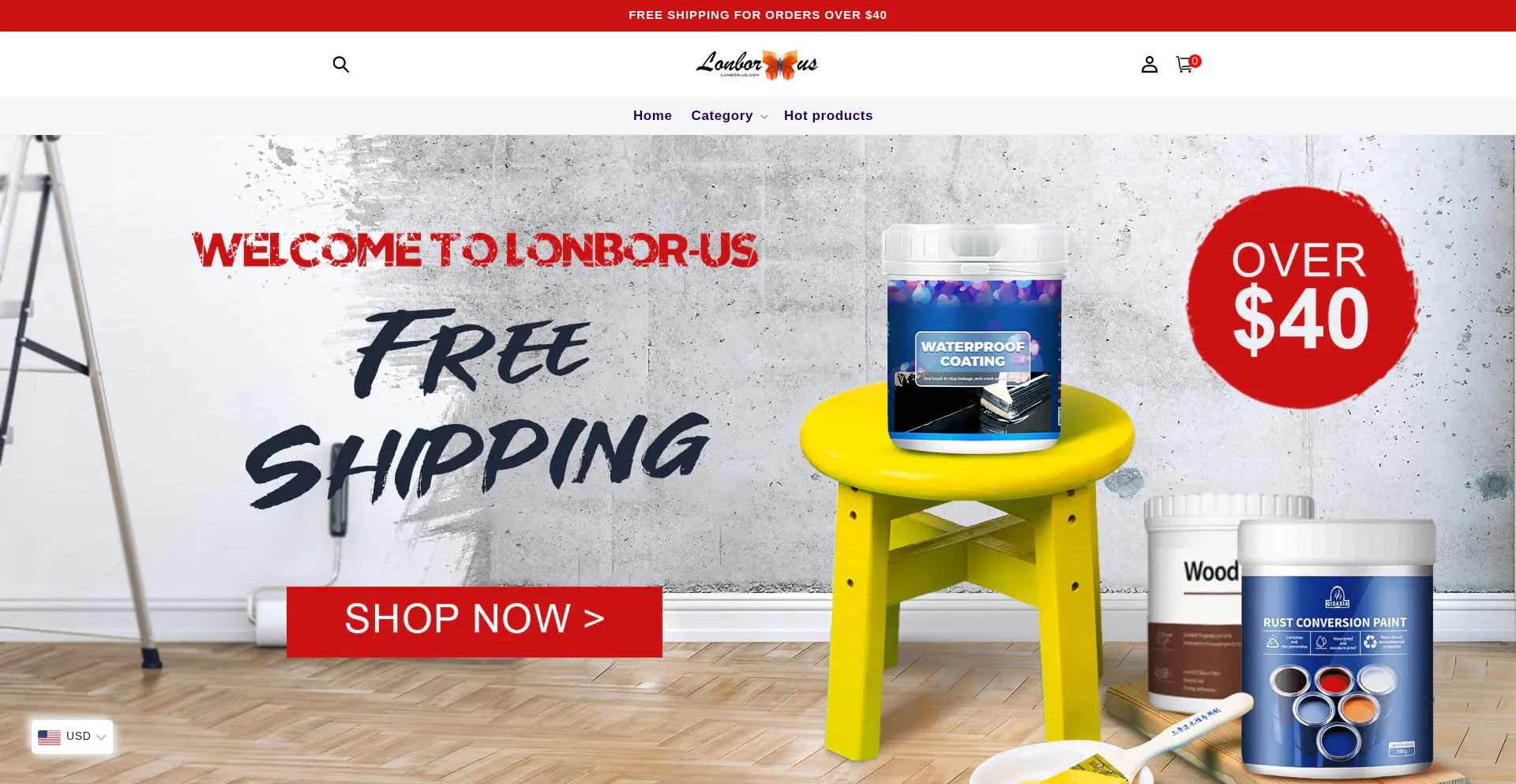 Website screenshot of Lonbor.us
