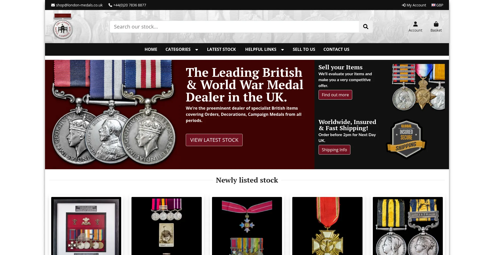 London-medals.co.uk Screenshot