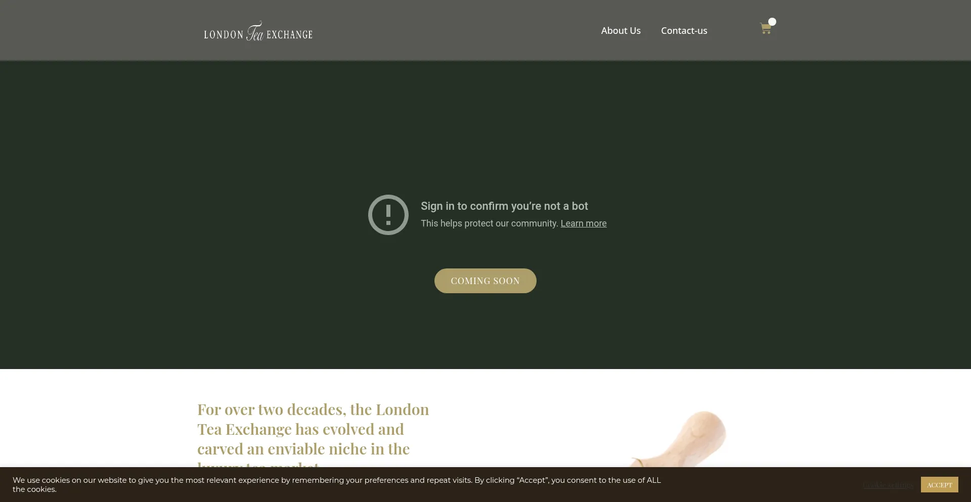 Website screenshot of Londonteaexchange.co.uk