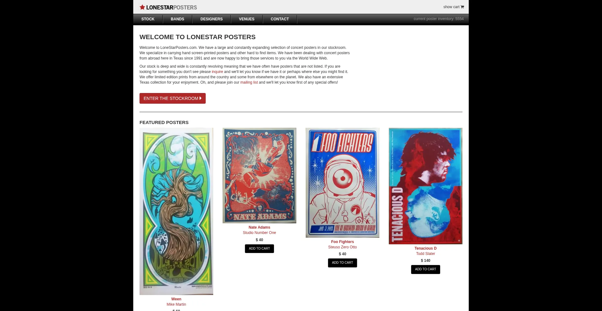 Lonestarposters.com Screenshot