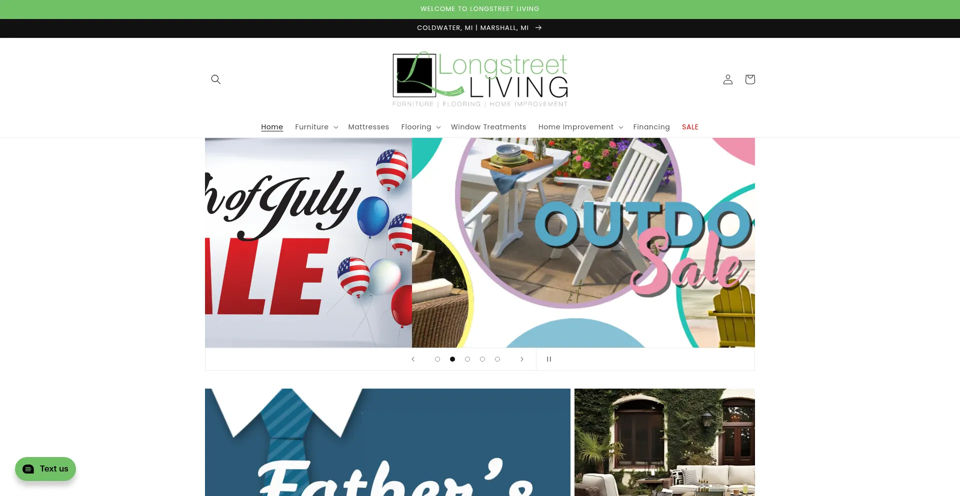 Website screenshot of Longstreetliving.com