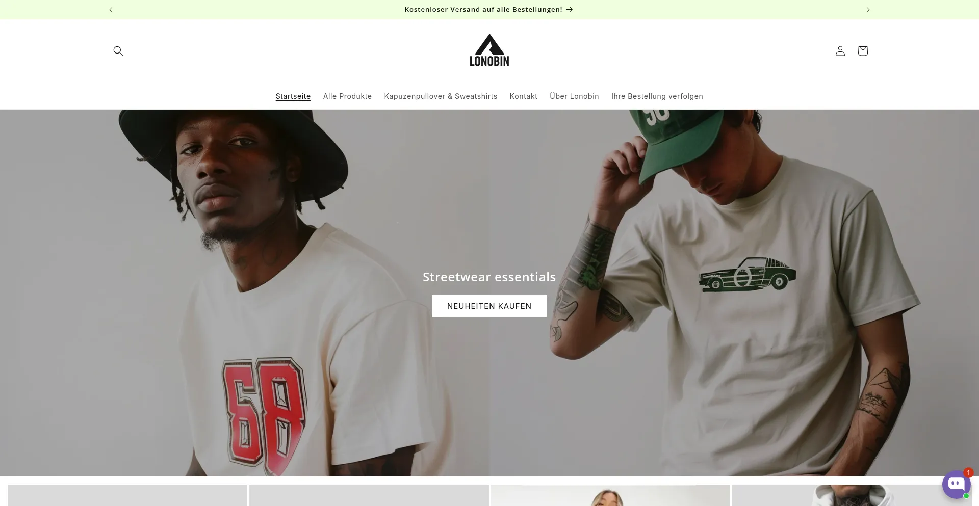 Website screenshot of Lonobin.de