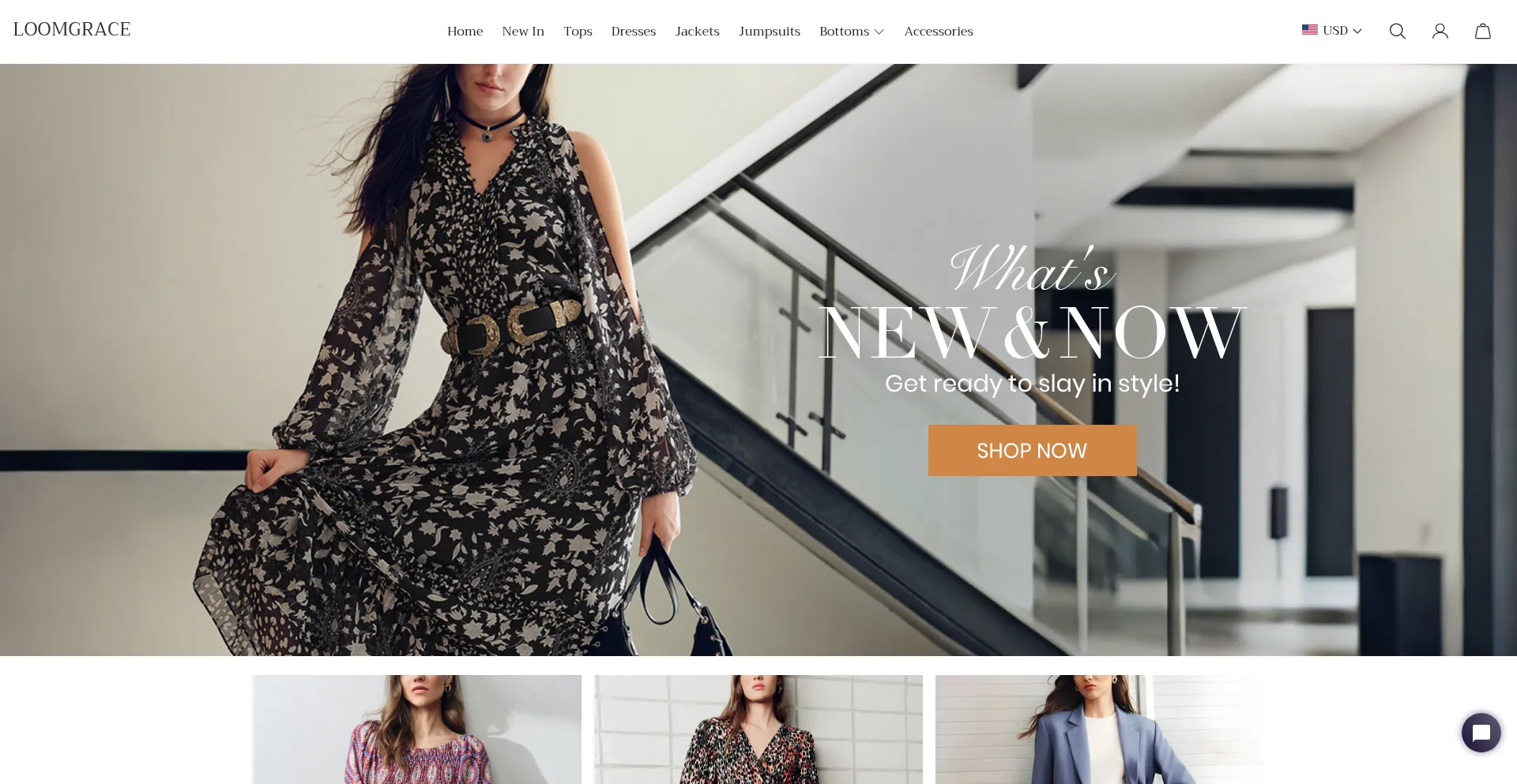 Website screenshot of Loomgrace.com