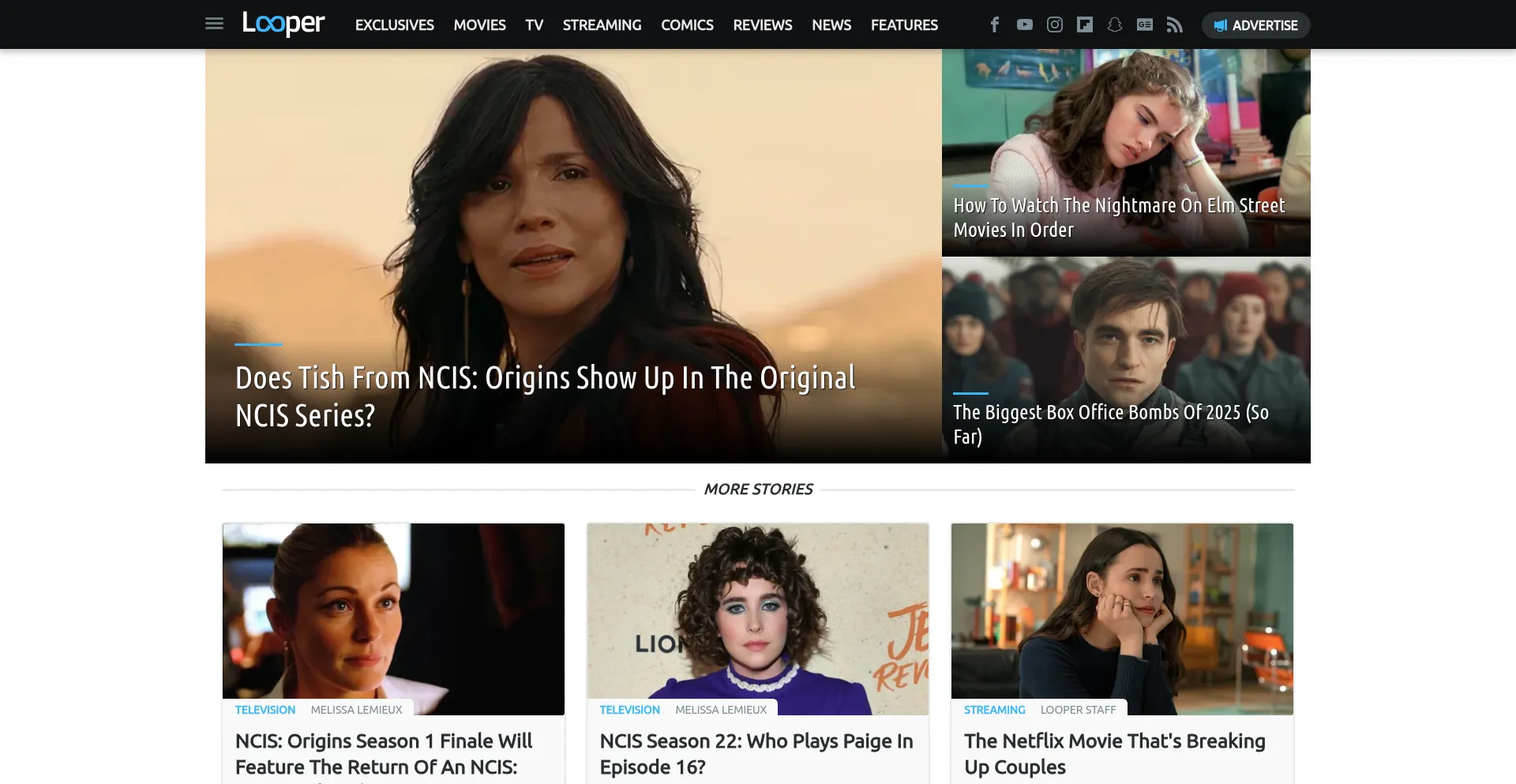 Website screenshot of Looper.com