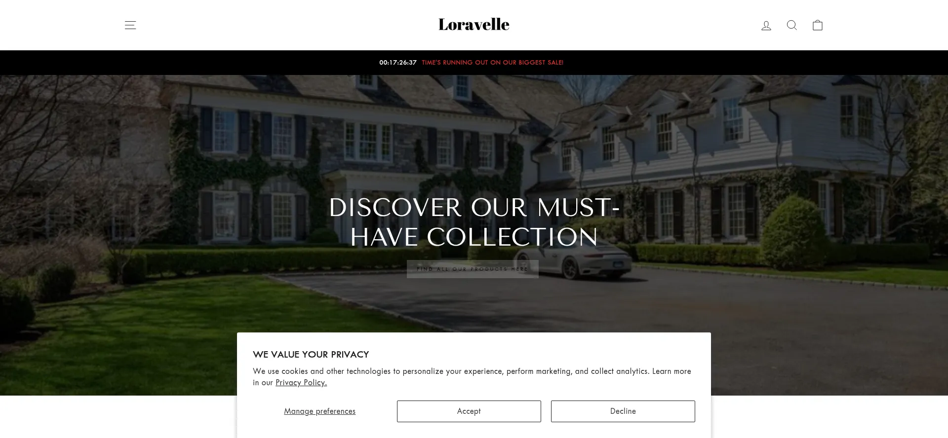 Website screenshot of Loravelle.com