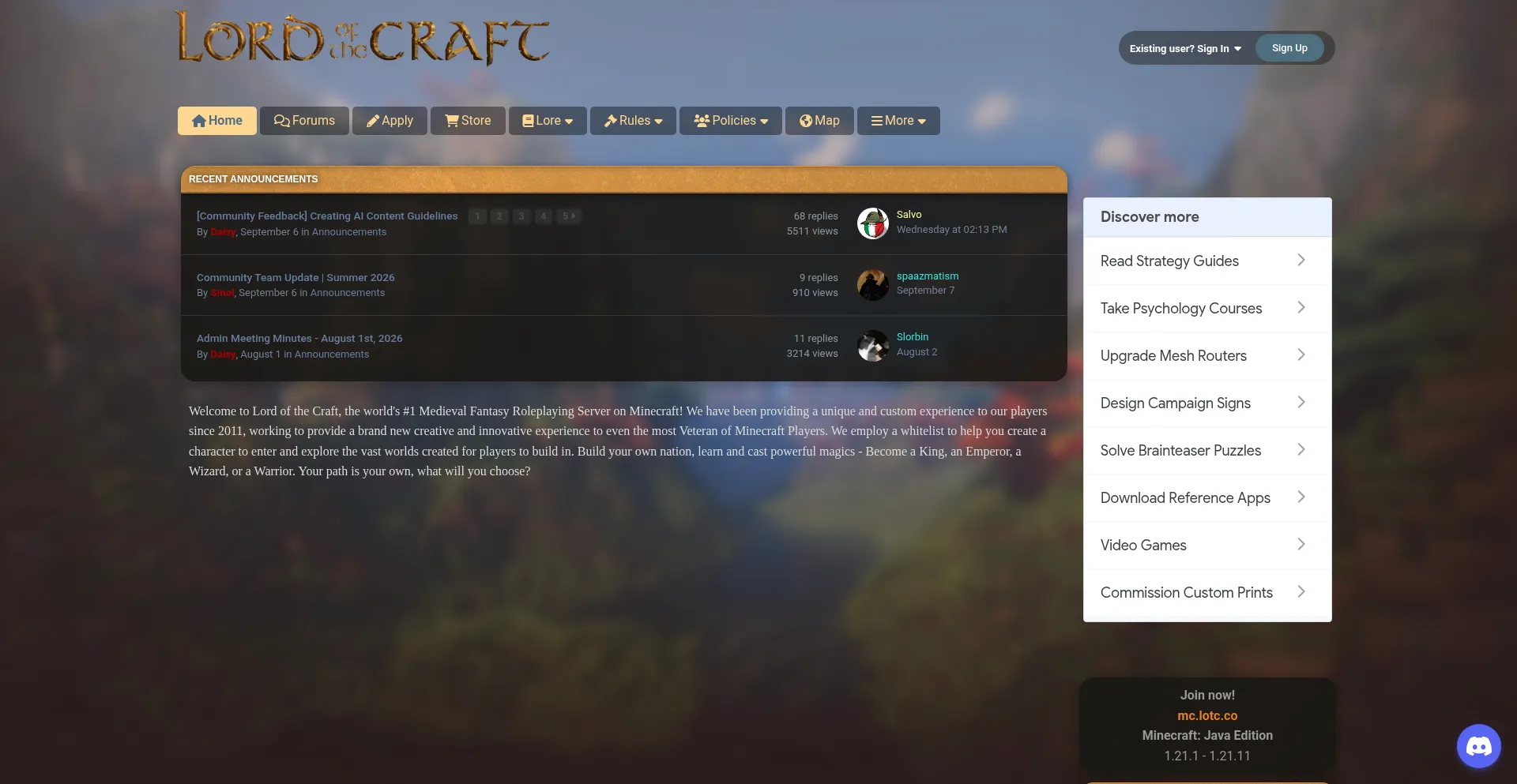 Lordofthecraft.net