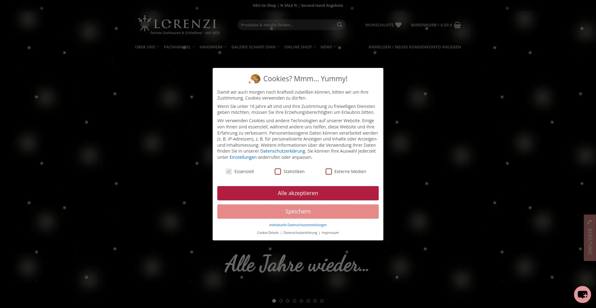 Website screenshot of Lorenzi.co.at