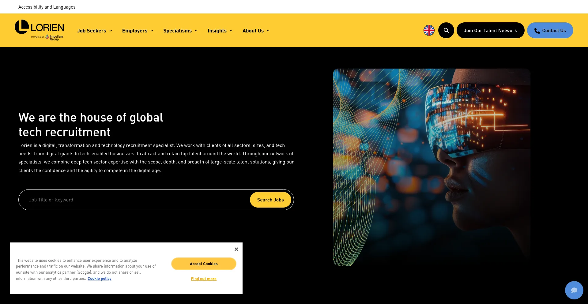 Website screenshot of Lorienglobal.com