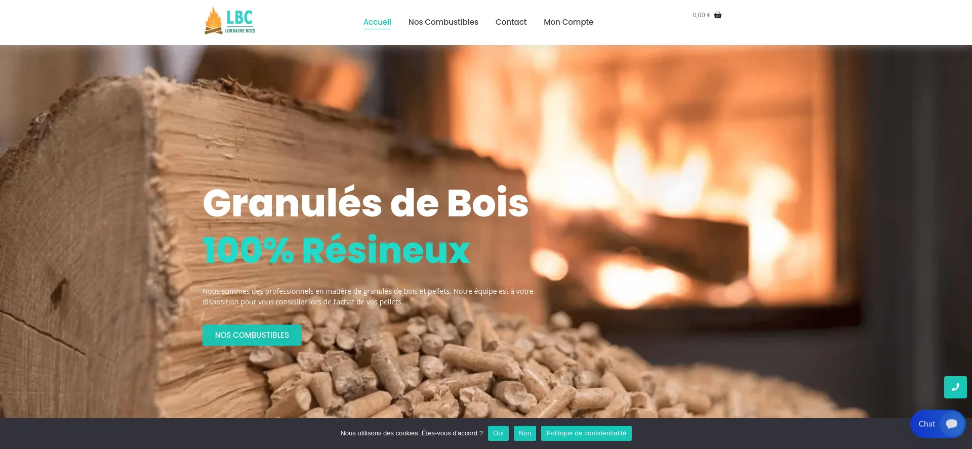 Website screenshot of Lorraine-bois.fr