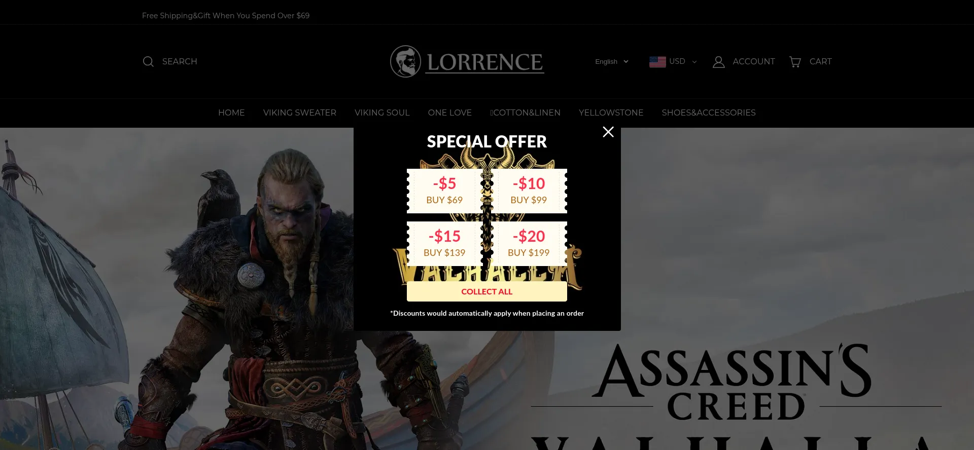 Website screenshot of Lorrence.com