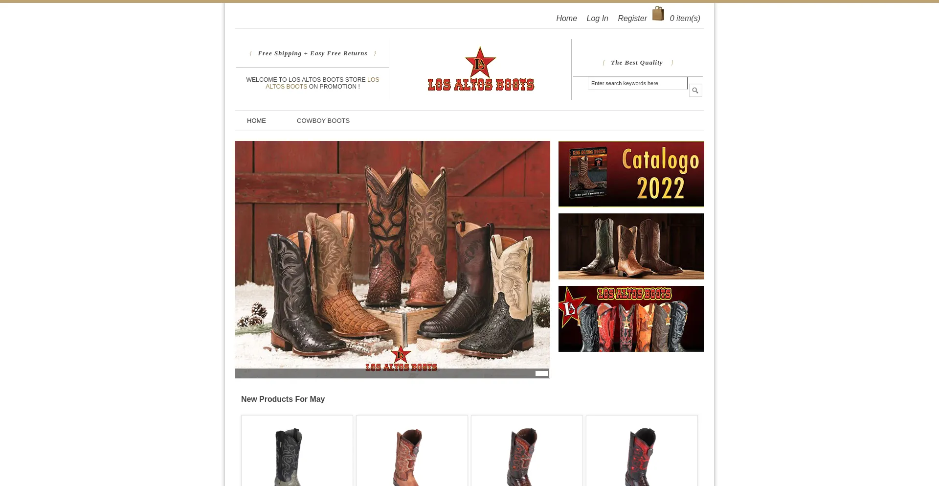 Website screenshot of Losaltos-boots.com