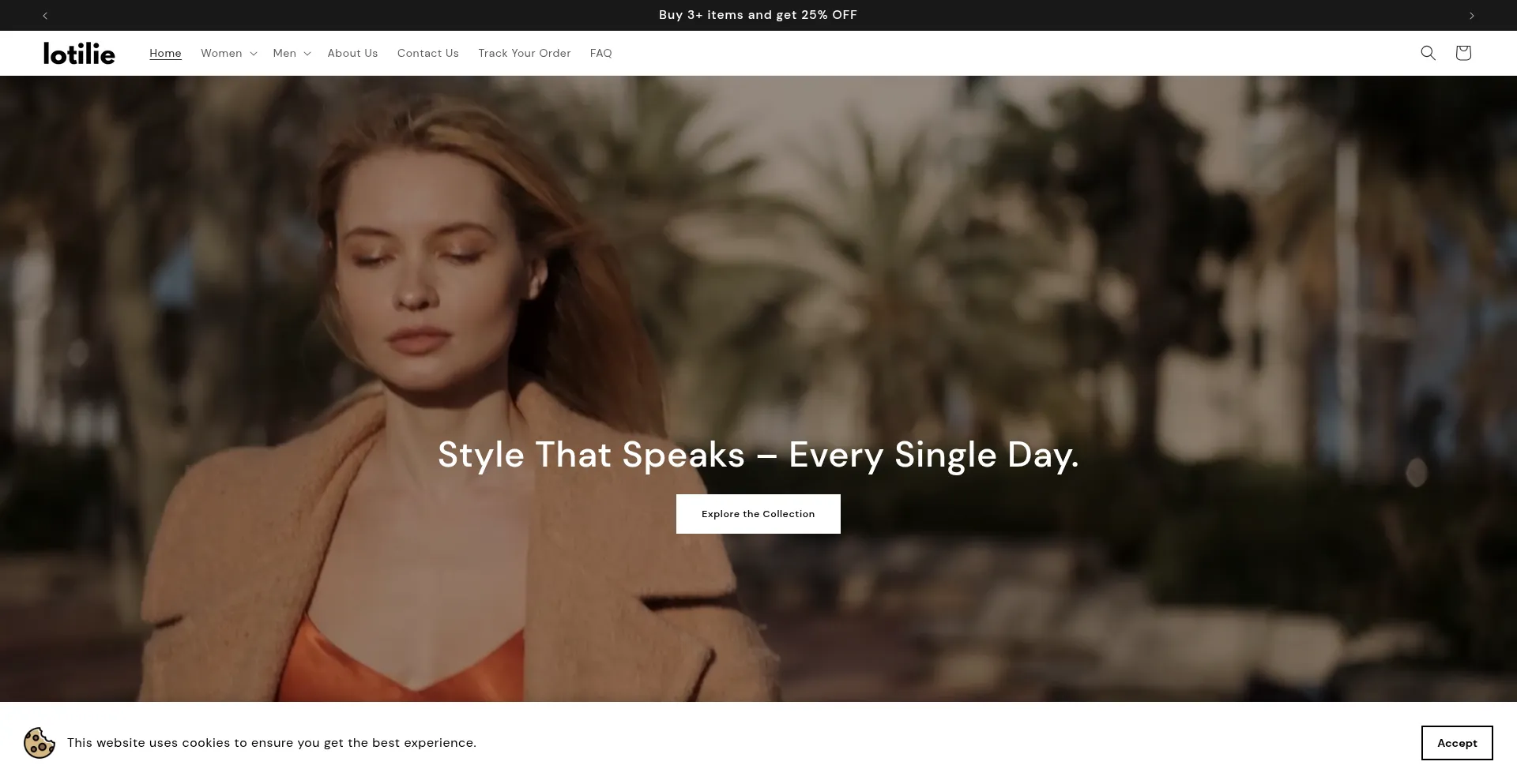 Website screenshot of Lotilie.com